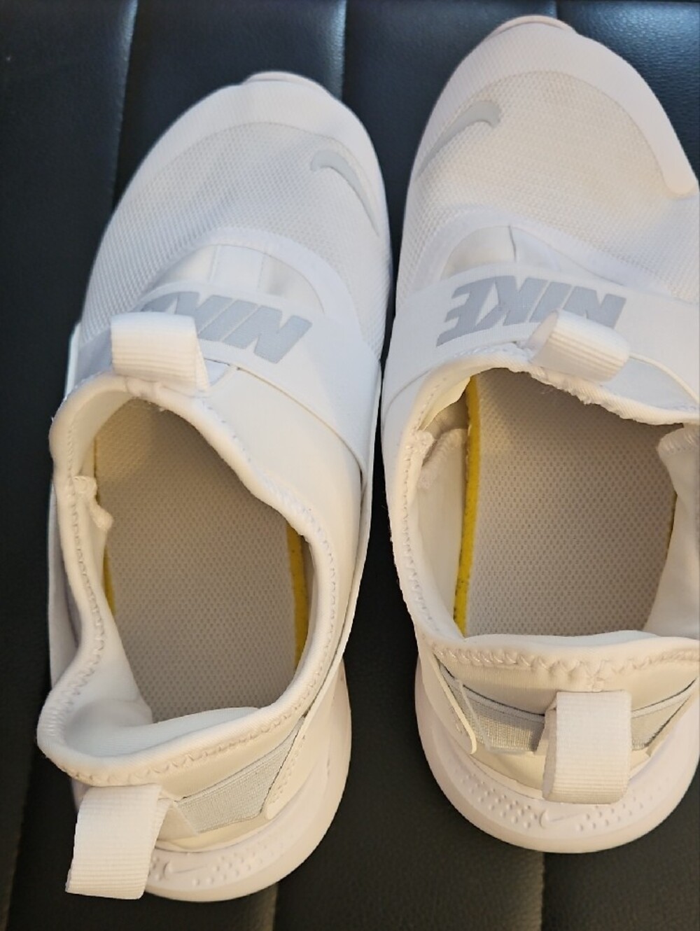 Youth Nike White Slip-On Sneakers with Elastic Strap - Picture 5 of 7